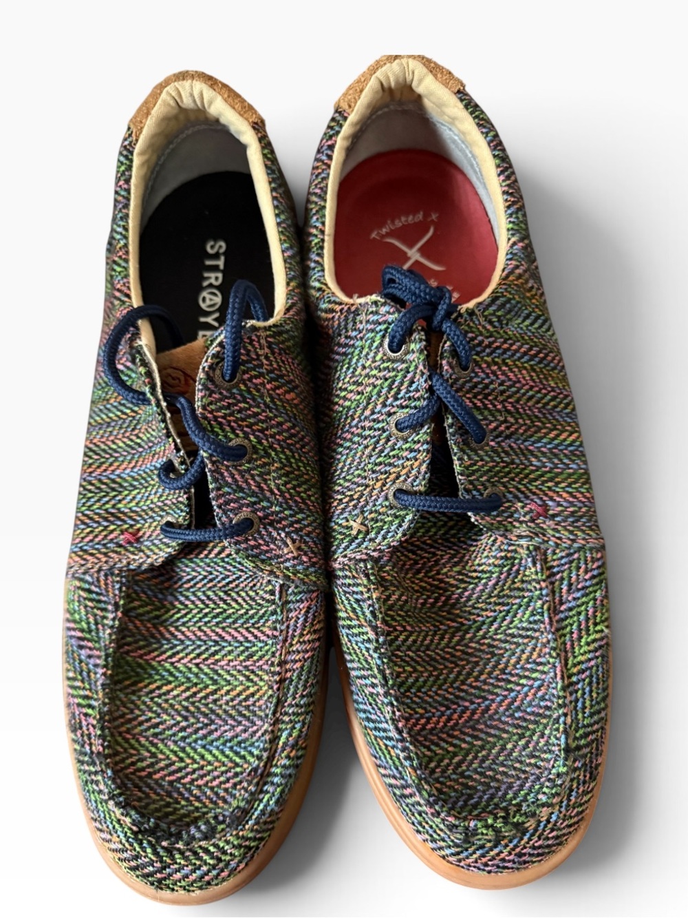 Twisted X Multicolor Woven Men’s Slip-On Style Shoes with Navy Laces